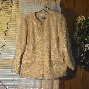 Alfani Cream Blazer with Classic Cut and Textured Finish